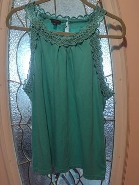 Talbots Teal Crochet-Trim Sleeveless Camisole